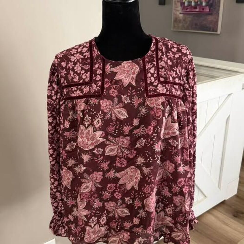 Maurices Floral Long Sleeve Blouse Size XL